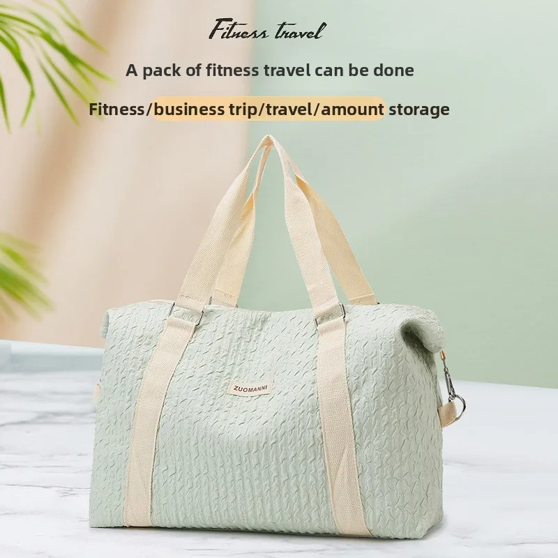 Bolsa de viaje a corto plazo para mujer, bolsa de equipaje de viaje de negocios a la moda de gran capacidad, bolsa de almacenamiento, bolsa de gimnasio para Yoga con separación en seco y húmedo