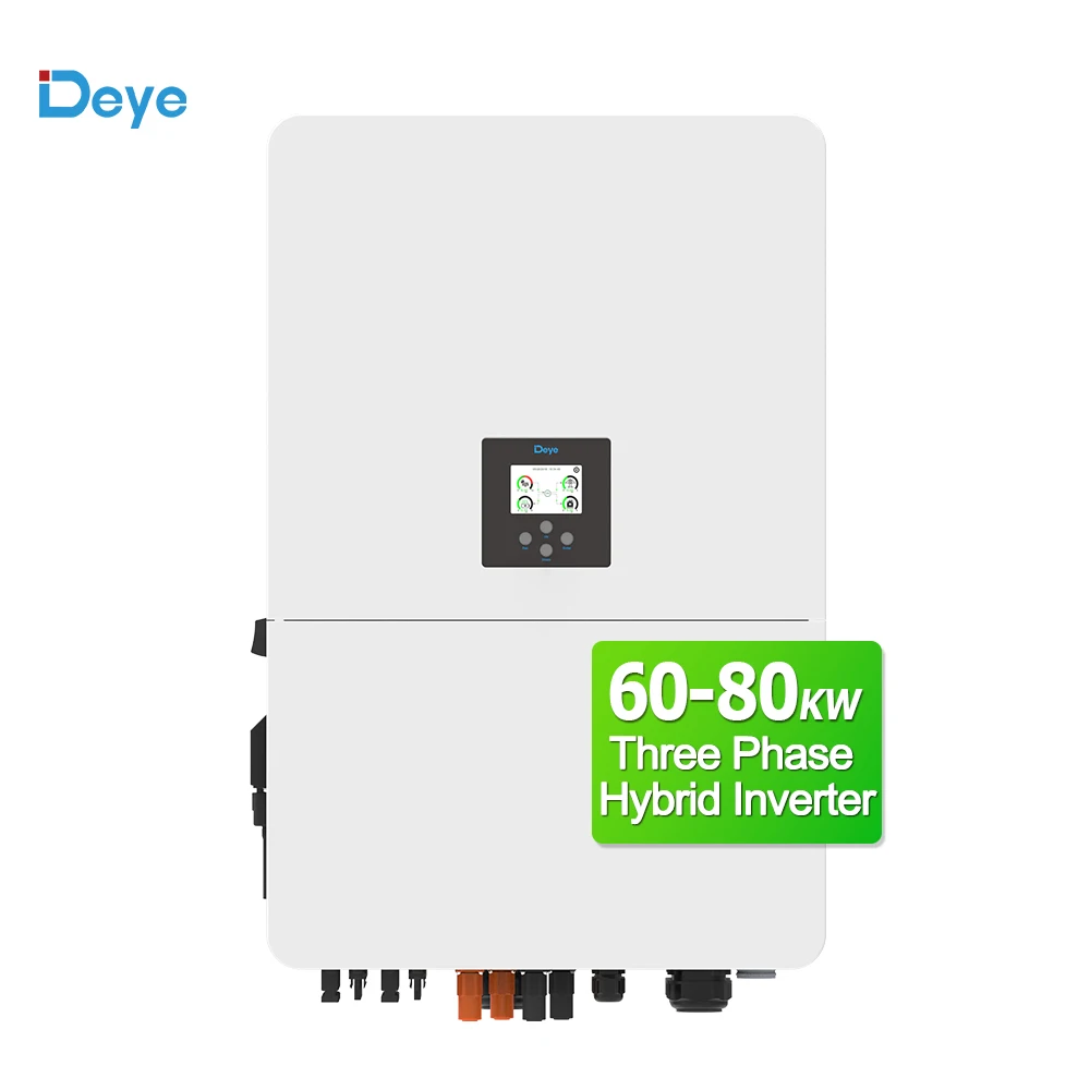 Deye Wholesale Price Solar Inverters 60KW 75KW 80KW Hybrid Three Phase PV Solar Home Inverter for Solar Power System