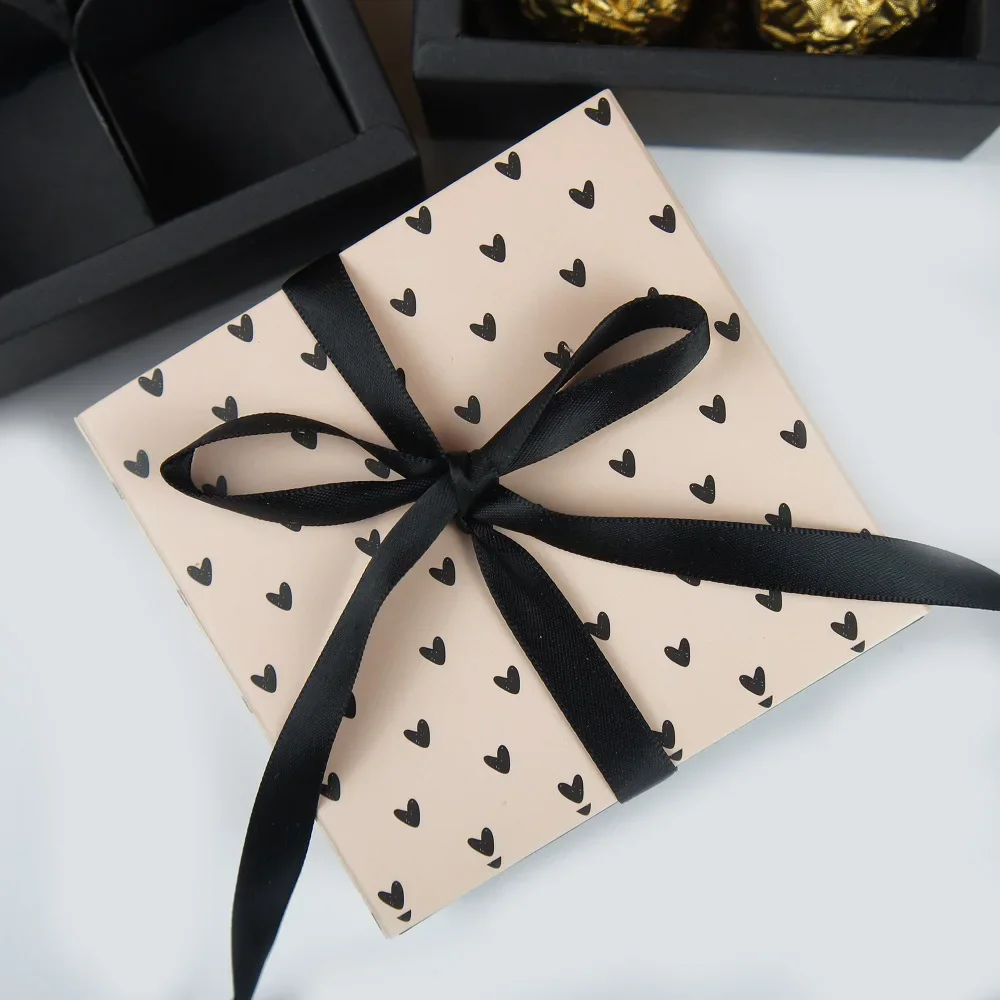 8.9*8.9*3.5CM heart love 10 set Chocolate Paper Box valentine\'s day Christmas Birthday Party Gifts Packing Storage Boxes use