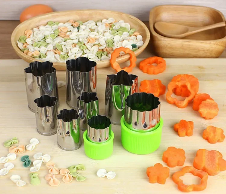 

8pcs/set Vegetable Fruit Cutter Mold Flowers Cartoon Cutter Mold Stainless Steel Cake Cookie Biscuit Cutting Shape Tool OK 0801