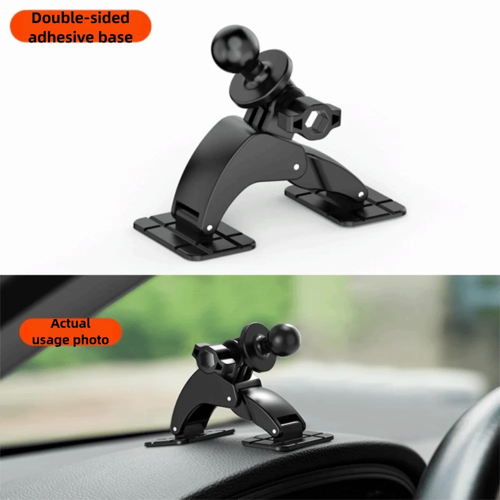

17mm Ball Head Car Mount 360 Degree Rotation Dual Adhesive Base Cellphone Support Bracket Self Adhesive Adjustable Mount