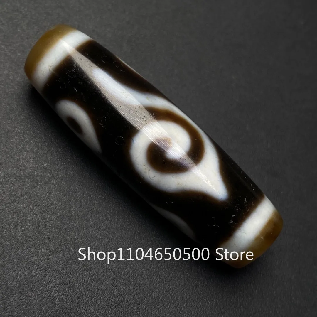 

Tooth Yellow Prajna Fa Eye Baihao Dzi Bead Agate Lezi Necklace Pendant Duobao Bracelet Buddha Bead Back Cloud Accessories 40mm