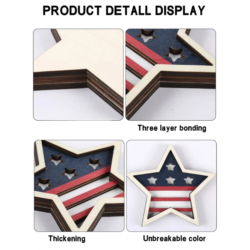 Decorative Star for 4th of July Patriotic Holidays Tiered Tray Decors A0KC