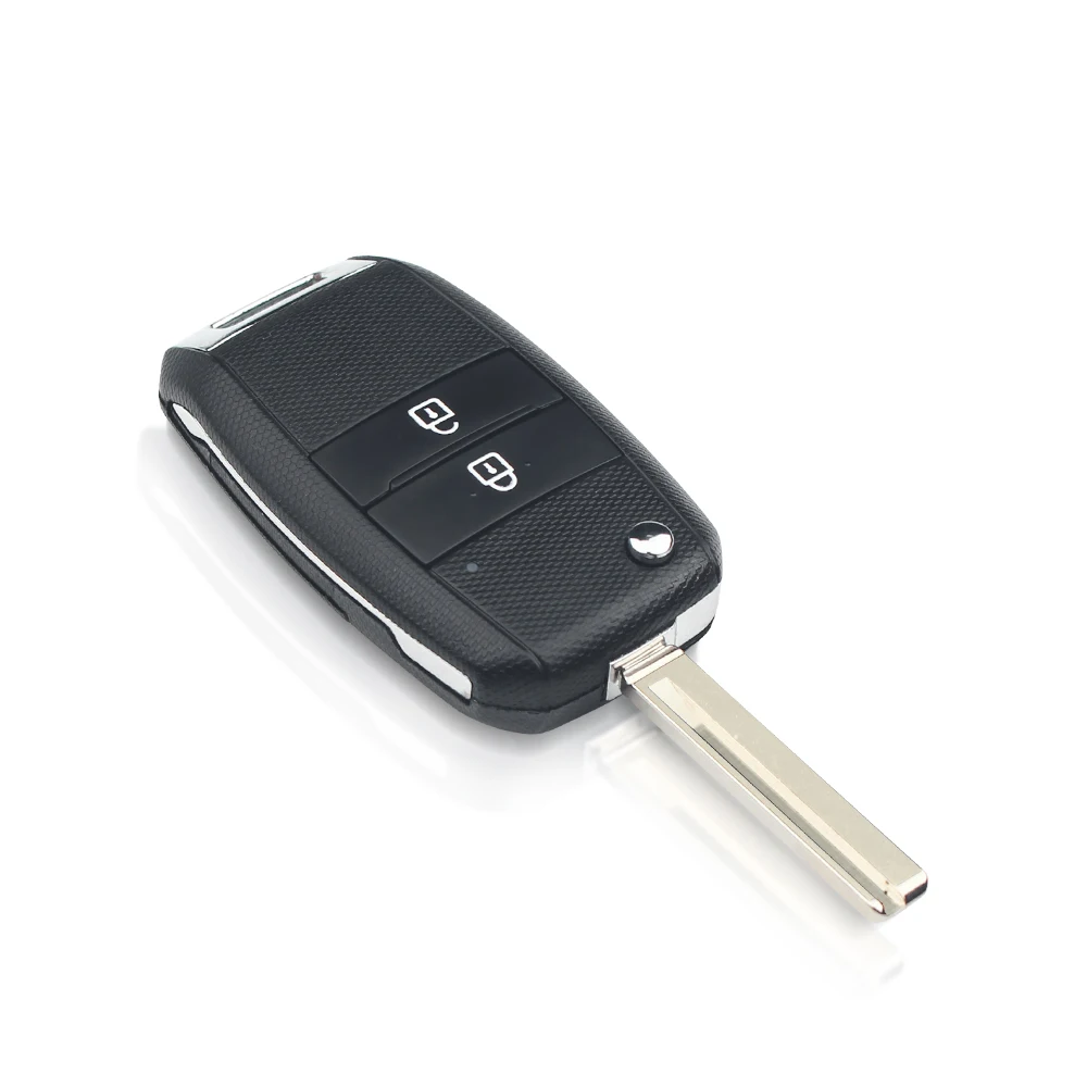 KEYYOU-carcasa plegable para mando a distancia, 2 botones, reemplazo de llave de coche, sin cortar, HY18 Blade, para Kia K3, K5