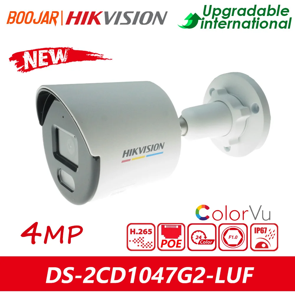 Hikvision Original DS-2CD1047G2-L(UF) 4 MP ColorVu MD 2.0 Fixed Bullet Network Camera Support On-board Storage Up To 256GB