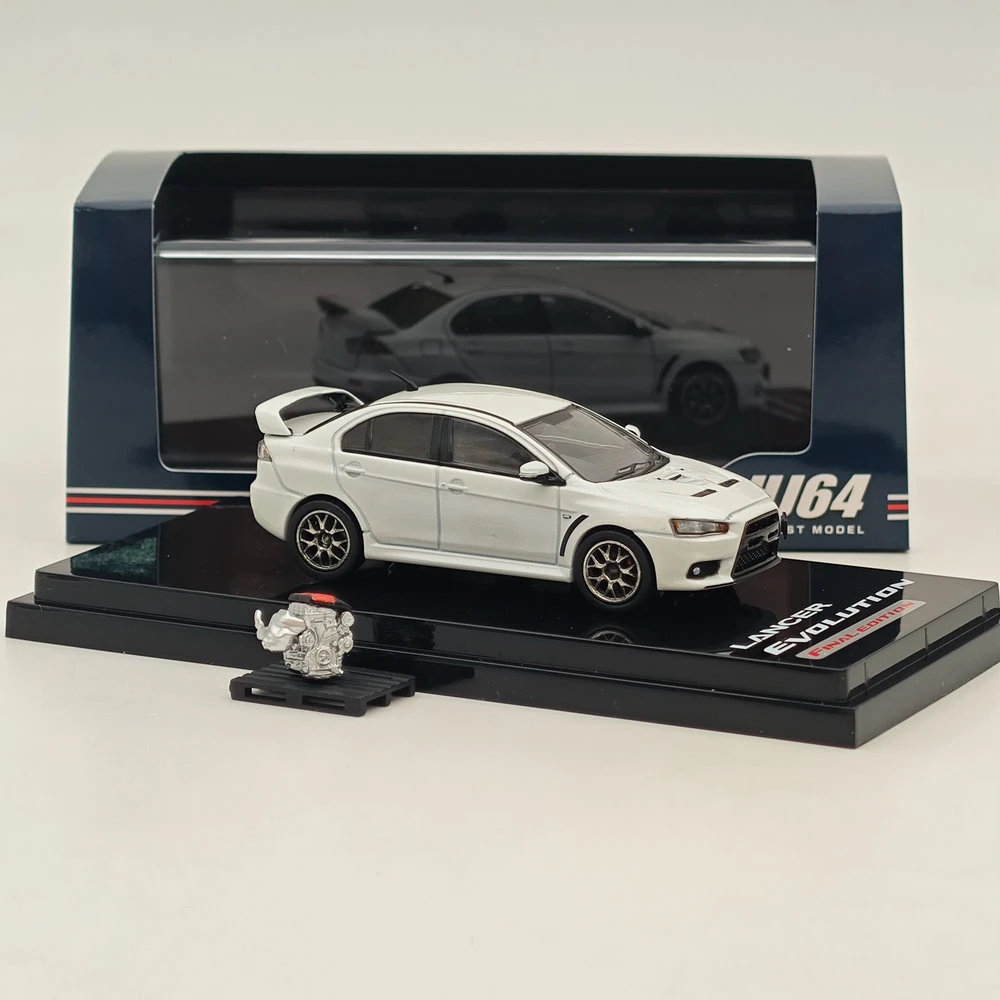 Hobby Japan 1/64 Lancer Evolution X Final Edition mit Motor Display Modell HJ642053 Serie Druckgussauto Miniatur-Sammlungsspielzeug