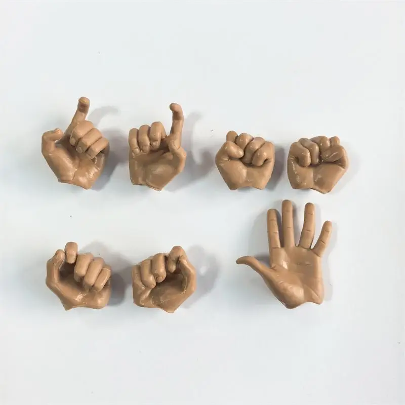 1/6 Scale Wheat Colored Flat Palm Hand Clenched Fist Gun Clenched Soldier Model Accessories for 12