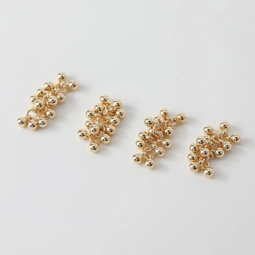 2PCS Design Grape Bunch Shape Pendant Charms for Jewelry Making Supplies Eardrop DIY Hand Made Alloy Accessories