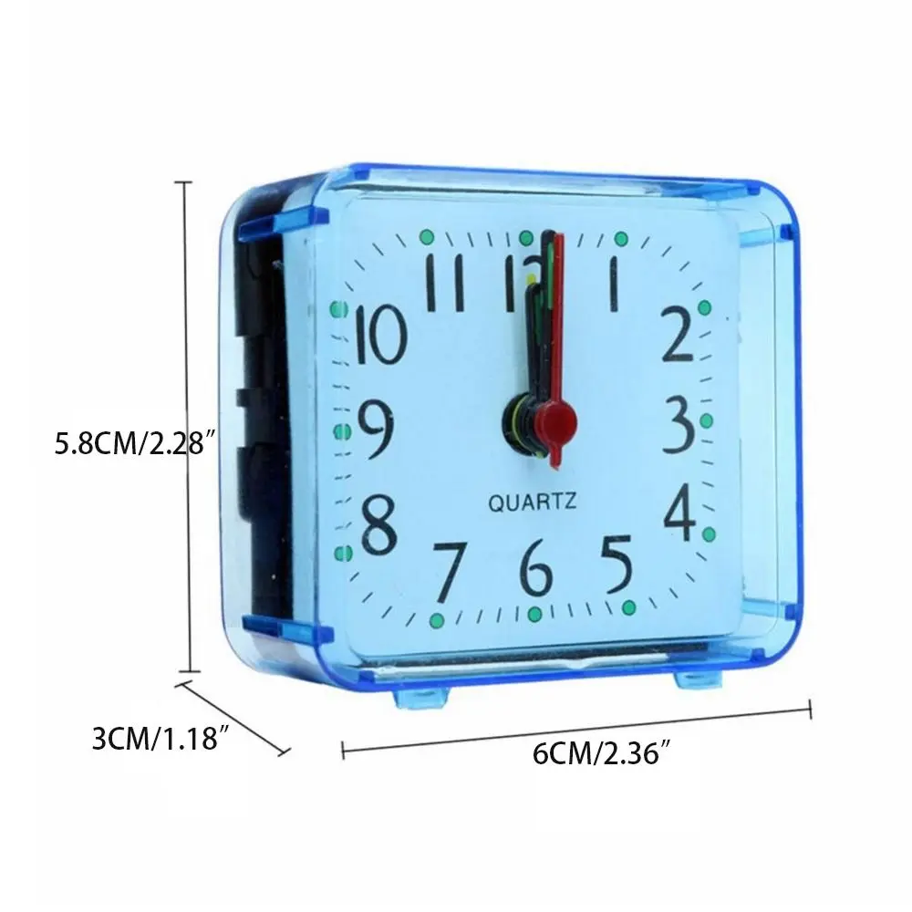 Candy Color Square Alarm Clock Creative Stably Stand Transparent Mini Table Clock Mute Square Student Gift