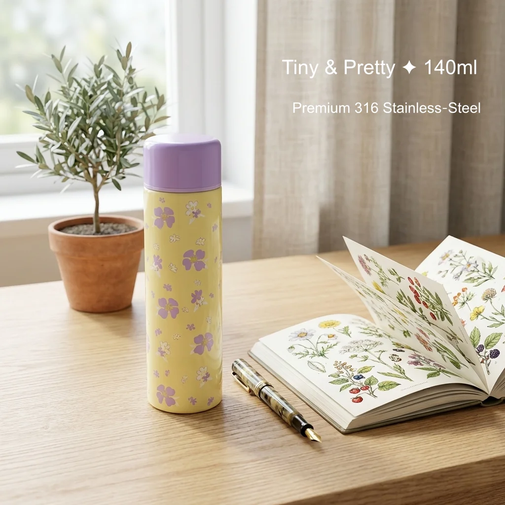 140ml Mini Thermos Cup Small Capacity Vacuum Flask Stainless Steel Pocket Cup Coffee Mug Kids Insulated Hot Water Bottle view 5
