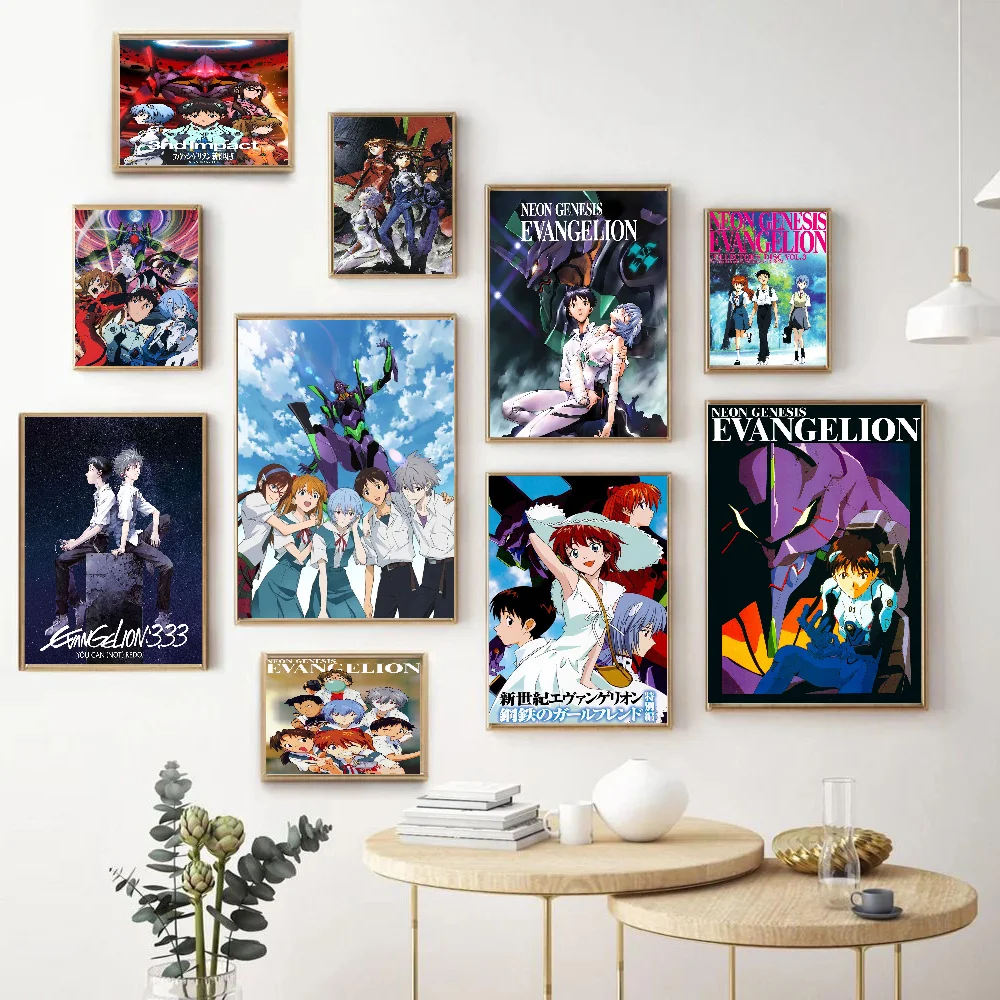 Anime Evangelions Movie Anime Posters Sticky HD Quality Wall Art Retro Posters For Home Kawaii Room Decor