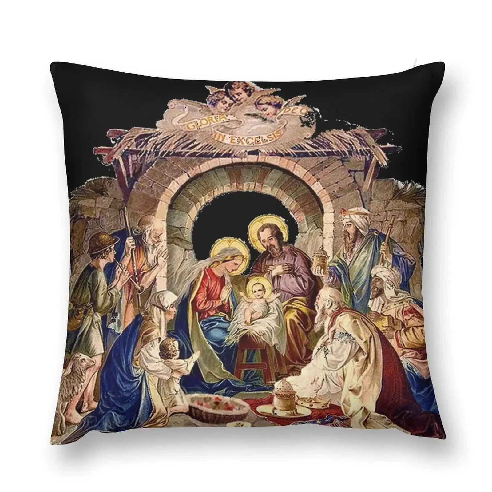 

The Nativity Scene - Christian Religious Art Throw Pillow Pillowcase Cushion Covers For Living Room pillow