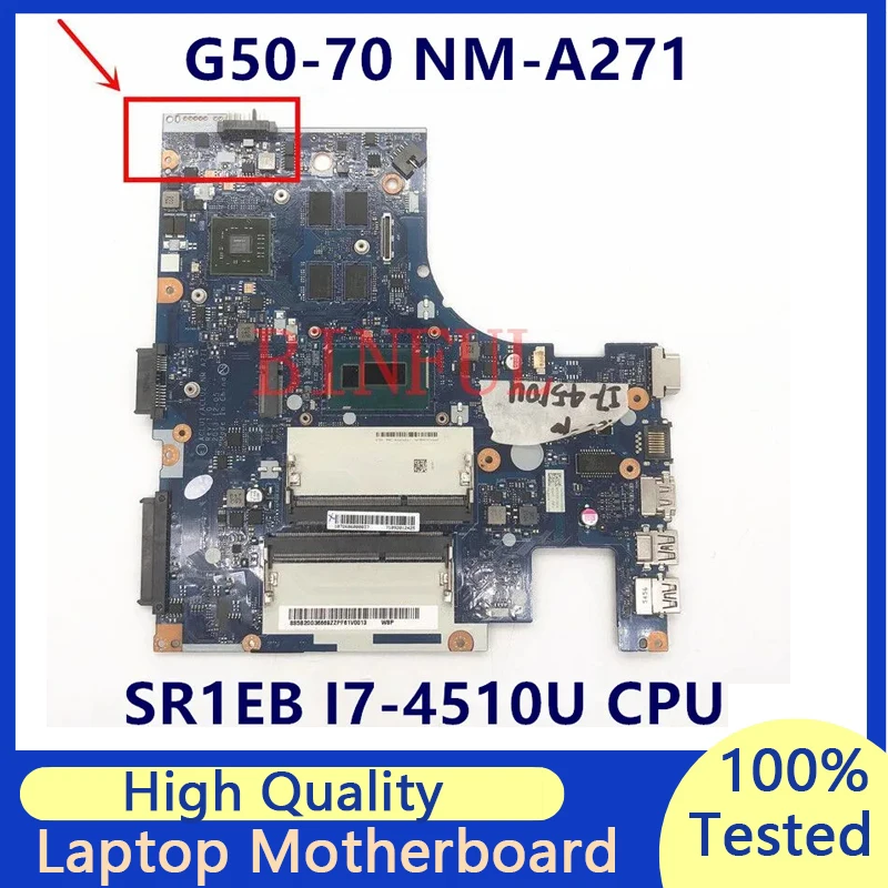 

Mainboard For Lenovo G50-70M G50-70 Z50-70 ACLU1/ACLU2 NM-A271 Laptop Motherboard With SR1EB I7-4510U CPU 216-0856050 100%Tested