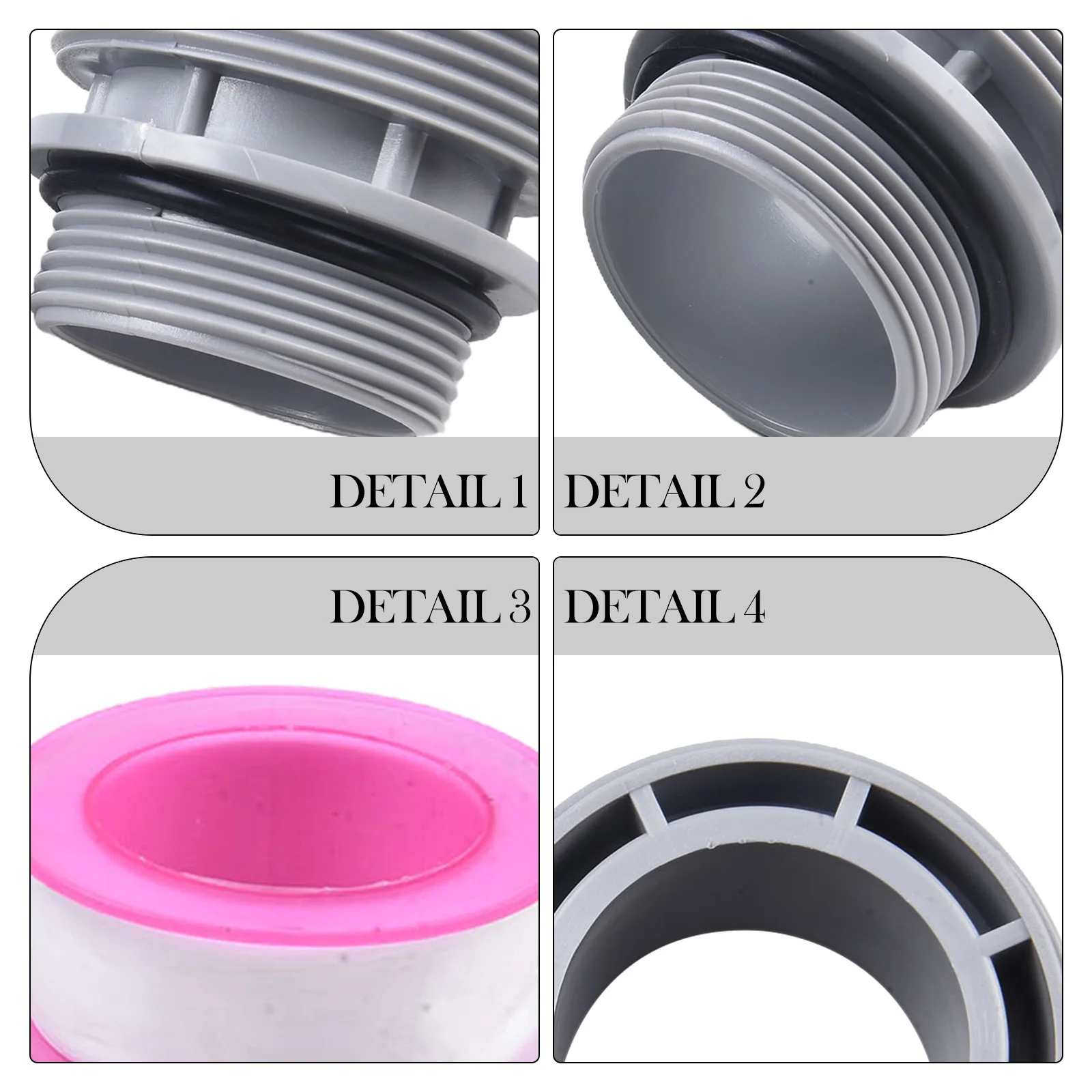 

Pool Hose Conversion Kit for Above Ground Pools 40mm to 1 1/2 Inch Filter Adapter Connectors with O Rings and Tape