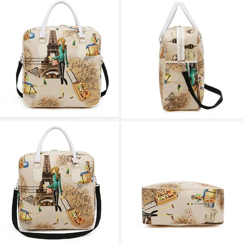 Borsa da viaggio portatile Kawaii da donna Borsa da viaggio impermeabile per cartoni animati Borsa da studente di moda di grande capacità con