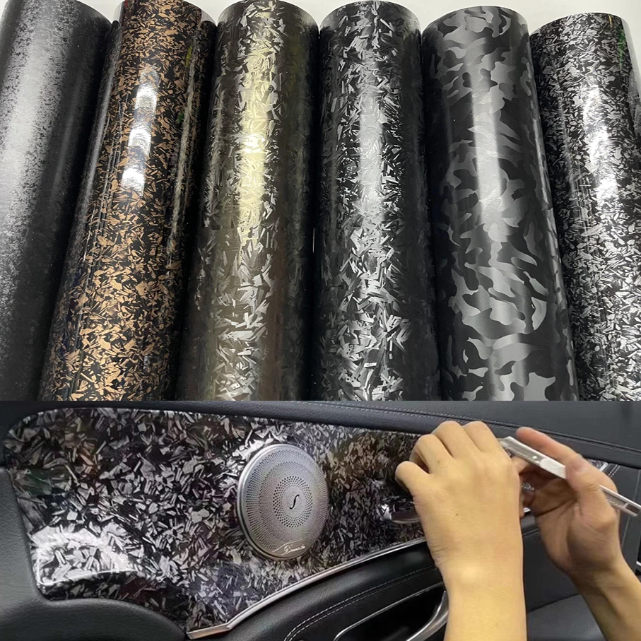 

152cm*8m/Roll Premium Gold forged Carbon Vinyl Wrap Self Adhesive DIY Styling Car Sticker Decal Wrapping