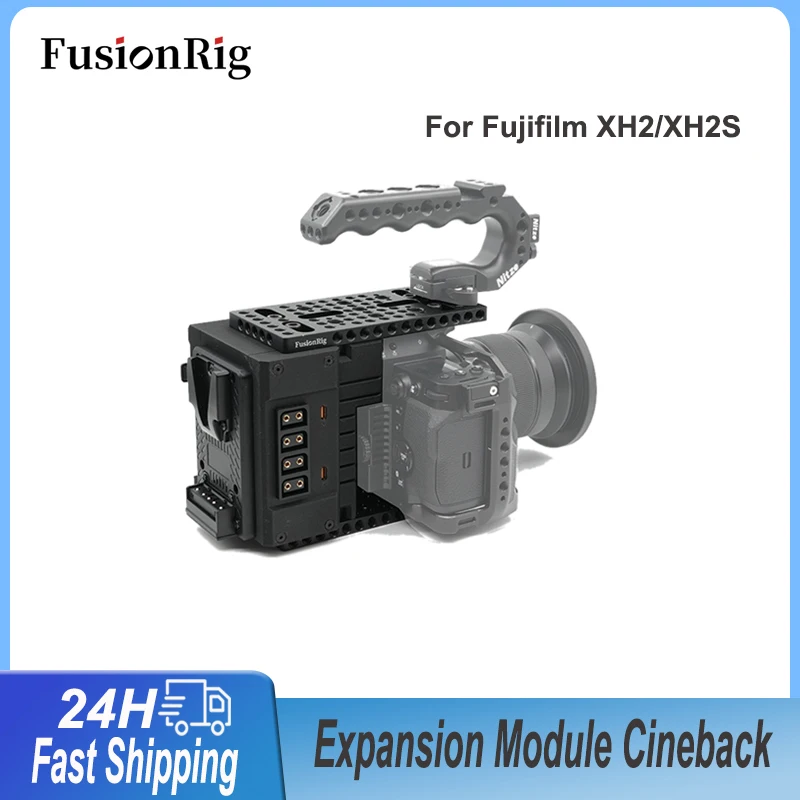 FusionRig Camera Cage For Fujifilm X-H2 X-H2S Expansion Module Cineback Cage Rig Compatible for SmallRig Tilta Cage