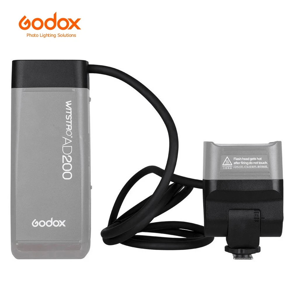 Godox EC200 AD200 Extension Flash Head with 2M Cable Portable Off-Camera Light Lamp for Godox AD200 AD200Pro Flashpoint eVOLV