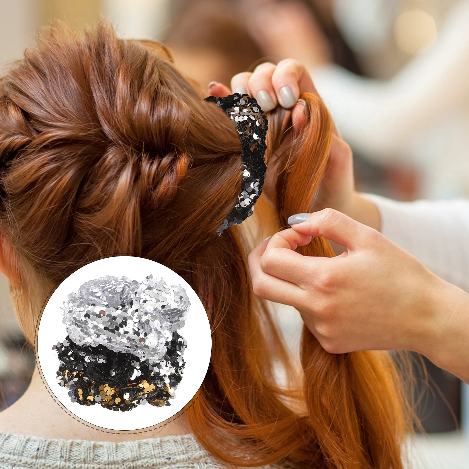 

3 Pcs Sequin Hair Accessories Scrunchies for Holder Sequins Ponytail Holders