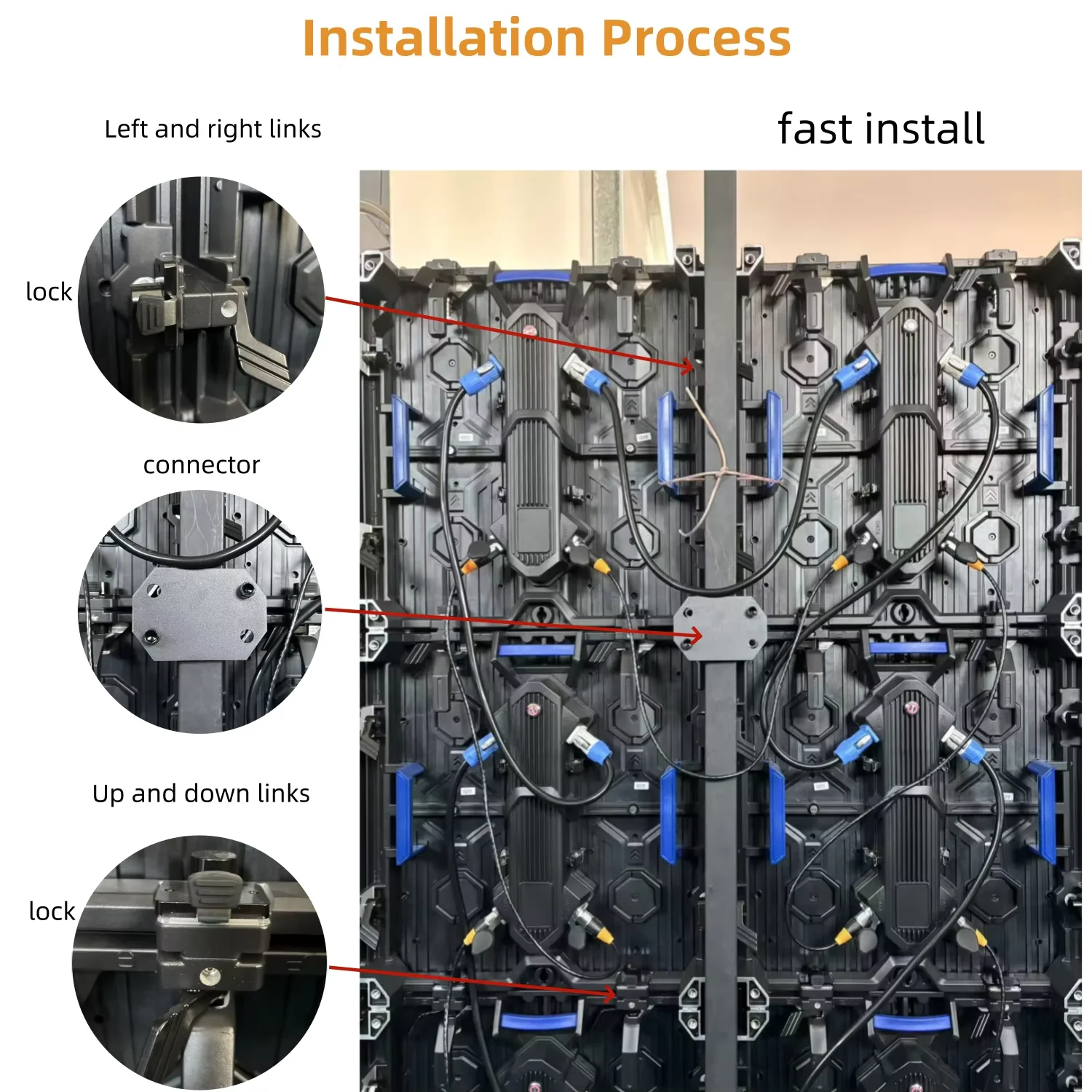 وحدة شاشة LED موفرة للطاقة P2.5 P3 P4 مع تعديل السطوع التلقائي للإشارات الرقمية #3