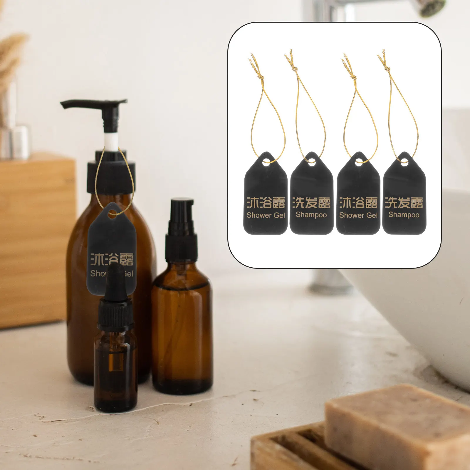 

Набор акриловых этикеток с гладкой поверхностью для дозаторов шампуня и геля для душа, принадлежности для ванной комнаты для дома и отеля