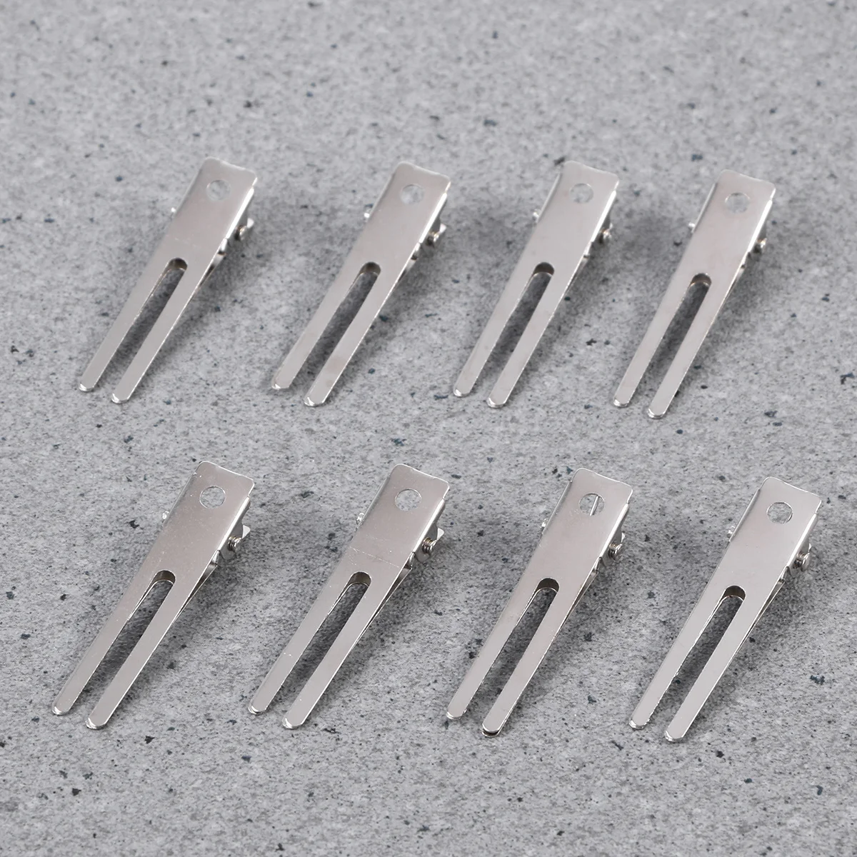 

50 шт., серебряные металлические заколки для волос из кожи аллигатора с двойными зубцами, гладкая поверхность, салонные зажимы для укладки волос для завивки и аксессуаров для волос