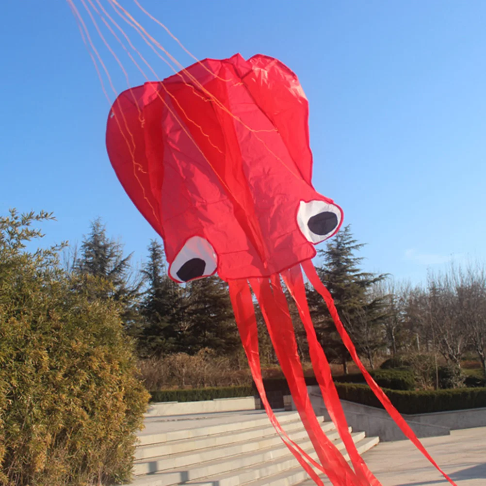 Lindo pipa grande e fácil para crianças, software de pipo, cauda longa com linha voadora de 30 m para praia ou parque (vermelho)