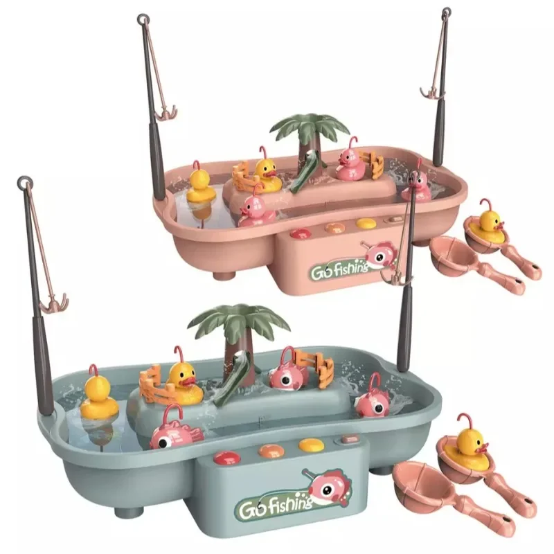 Jeu de compétition de pêche à filature en boucle électrique pour enfants, maison de jeu amusante, jeu d'eau d'été, jouet de puzzle coule pour enfants