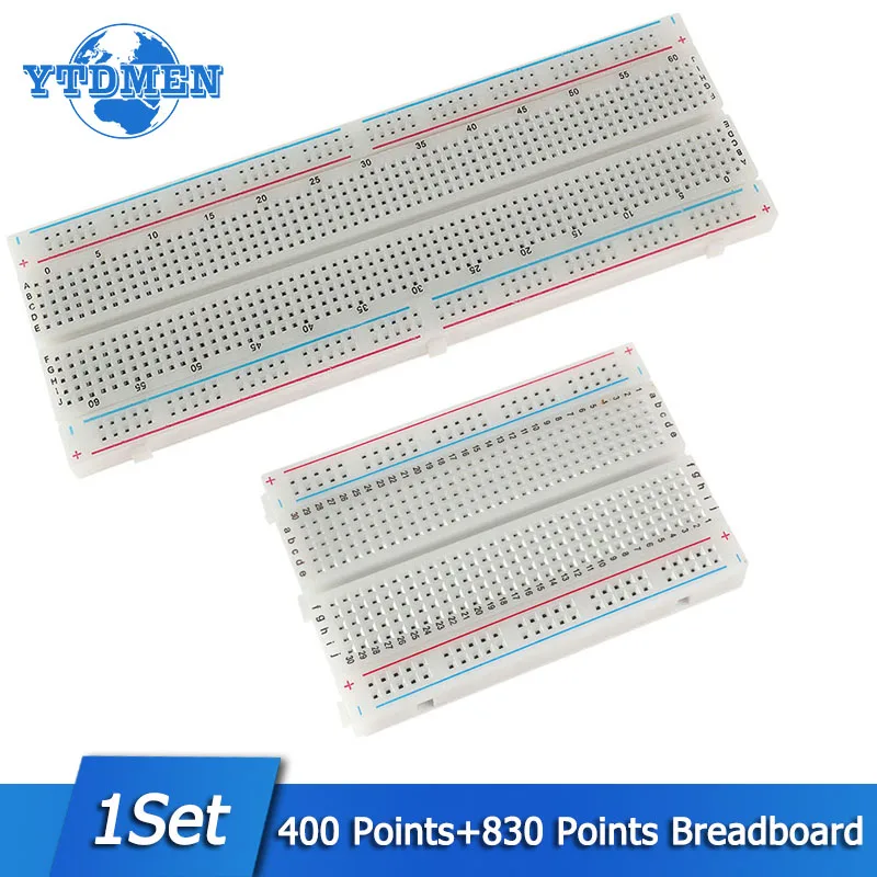 1set MB-102 Breadboard 830 Point+400 Points Solderless Prototype BreadBoard Kit Versatile Prototyping Circuit Testing Boards Diy