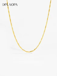 DPLAOPA 925 Sterling Silver 45cm Bamboo Chain Necklace Long Choker Women 2024 Wedding Rock Punk Funky Jewelry Gift