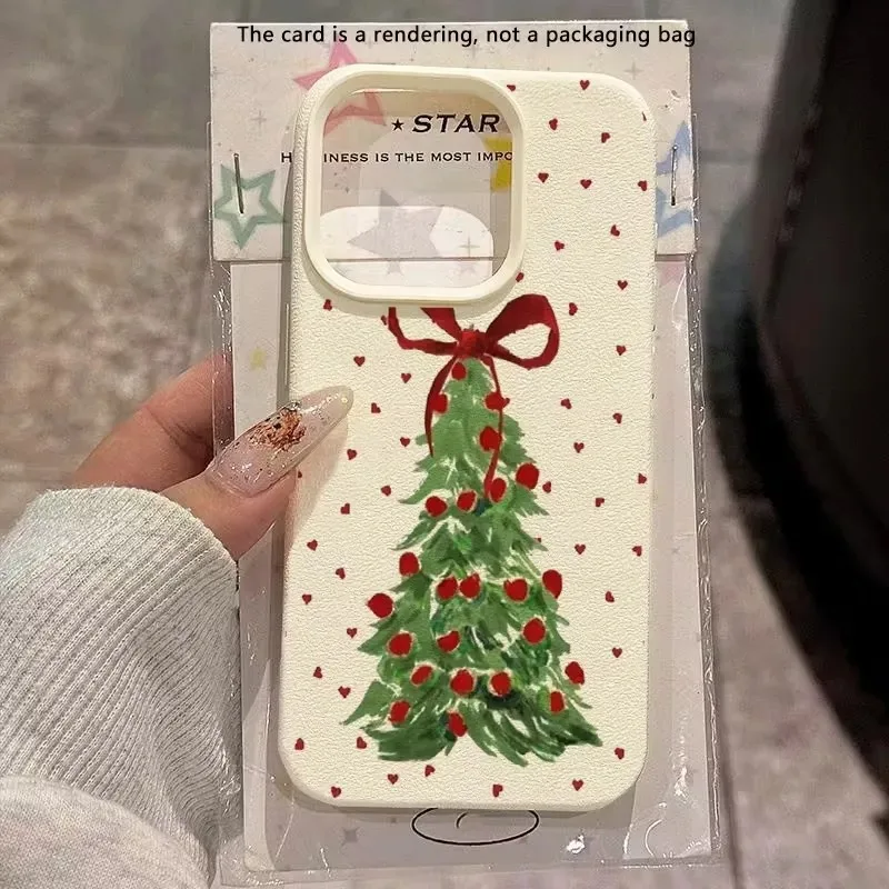 شجرة عيد الميلاد القوس الأحمر جراب هاتف جراب هاتف آيفون 17 برو ماكس XS XR X 11 13 12 14 15 16 زائد 16e 17 الهواء لينة غطاء سيليكون