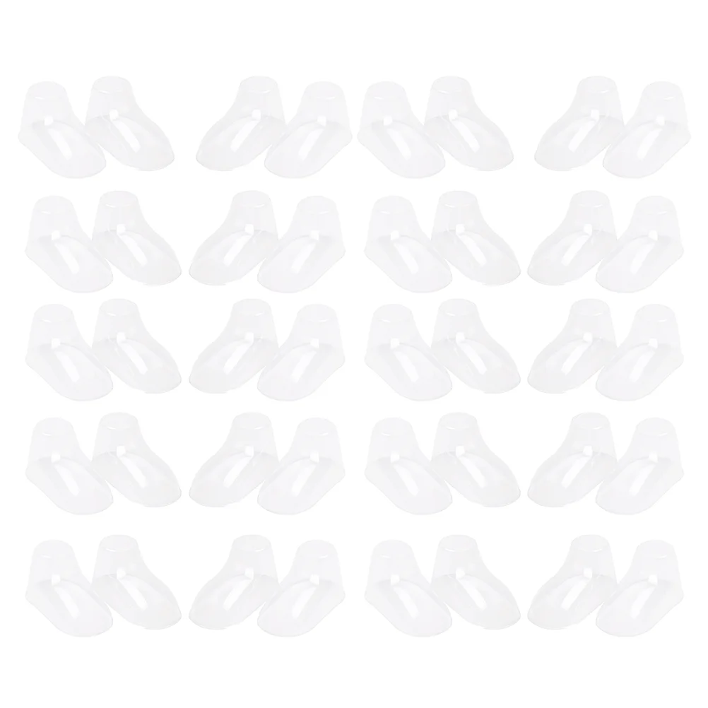 

100 Pcs Plastic Foot Mold Shoe Tree Display Holder Baby Gift Shoes Stands Clear