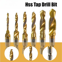 6PCS Metric Titanium Drill Tap Combination Bit Set 1/4\