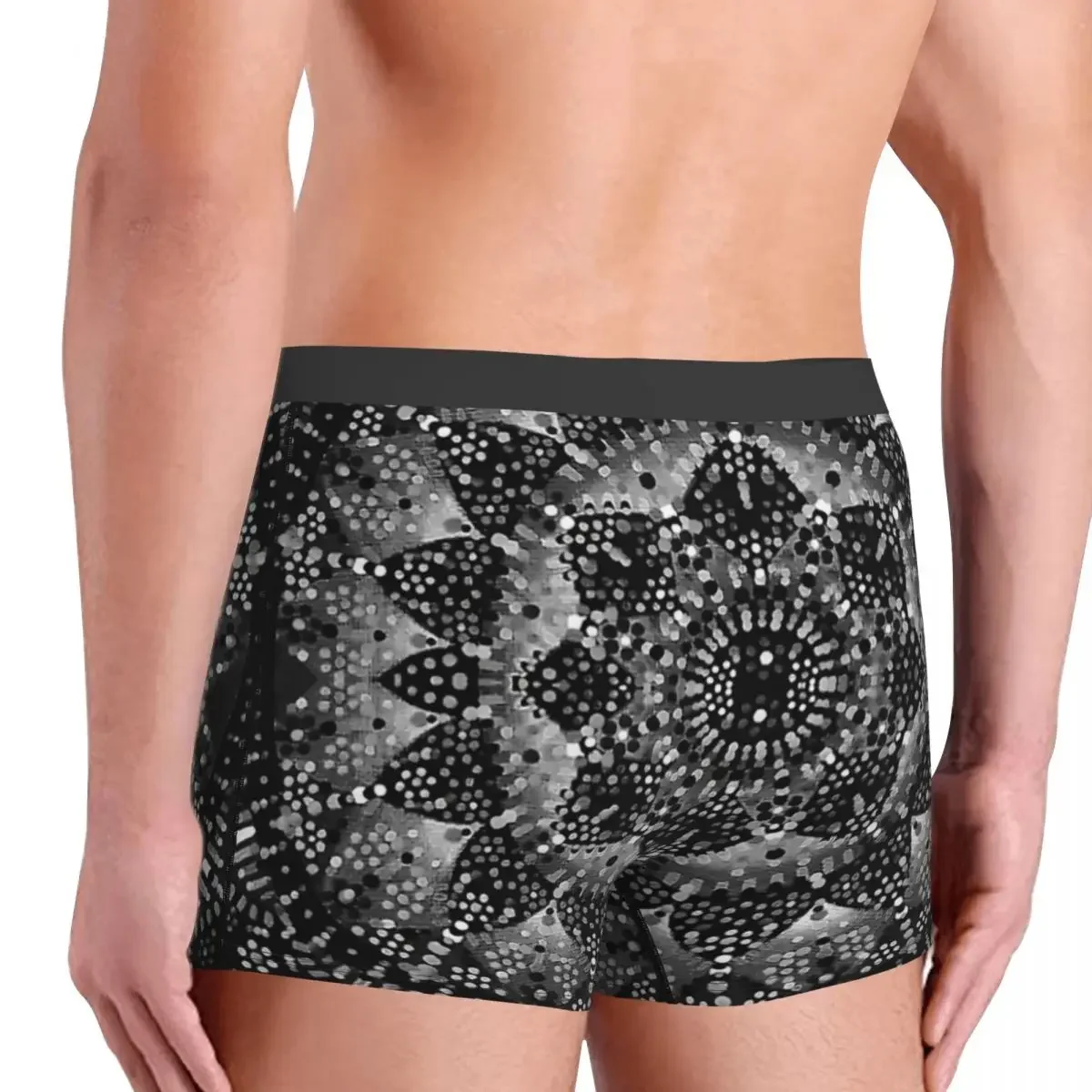 سروال داخلي ماندالا منتصف الليل للذكور ، سراويل داخلية جيدة التهوية ، شورت مطبوع ملابس داخلية ، ملخصات بوكسر