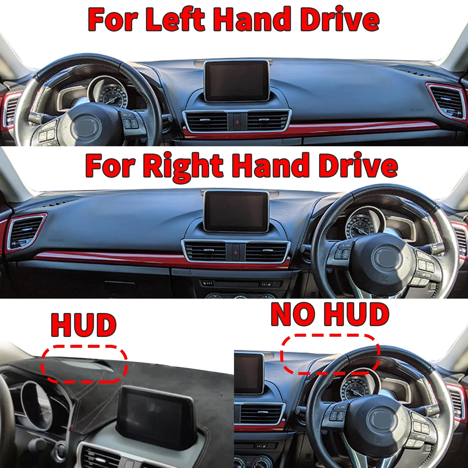 

fit for Mazda 3 BM BN Axela 2013 2014 2015-2018 Car DashMat Sunshade Dashmat Dashboard Cover Pad Protective Carpet Accessories