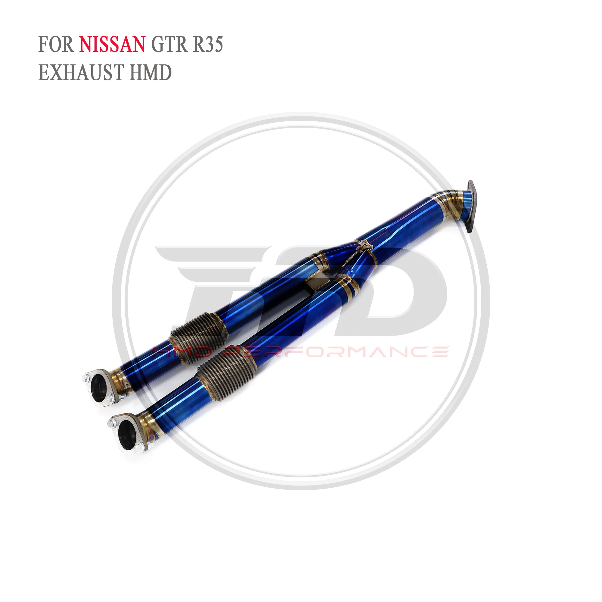 HMD Auto Parts For NISSAN GTR R35 Exhaust Titanium Alloy Exhaust Middle Pipe Performance Upgrade