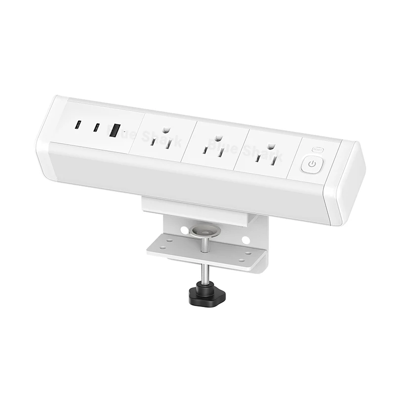 

65 Вт, 3 USB-порта, новый дизайн, белый алюминиевый сплав, высококачественный зажим на краю офисного стола, настольная розетка