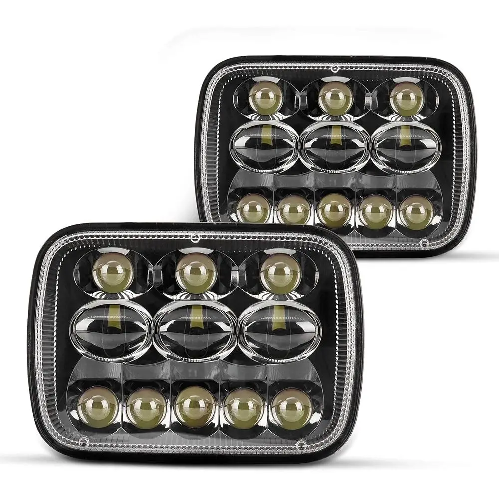 

Upgraded 7 65W LED Headlights with High/Low Beam for YJ Cherokee, XJ, Savana with H4 Adapters