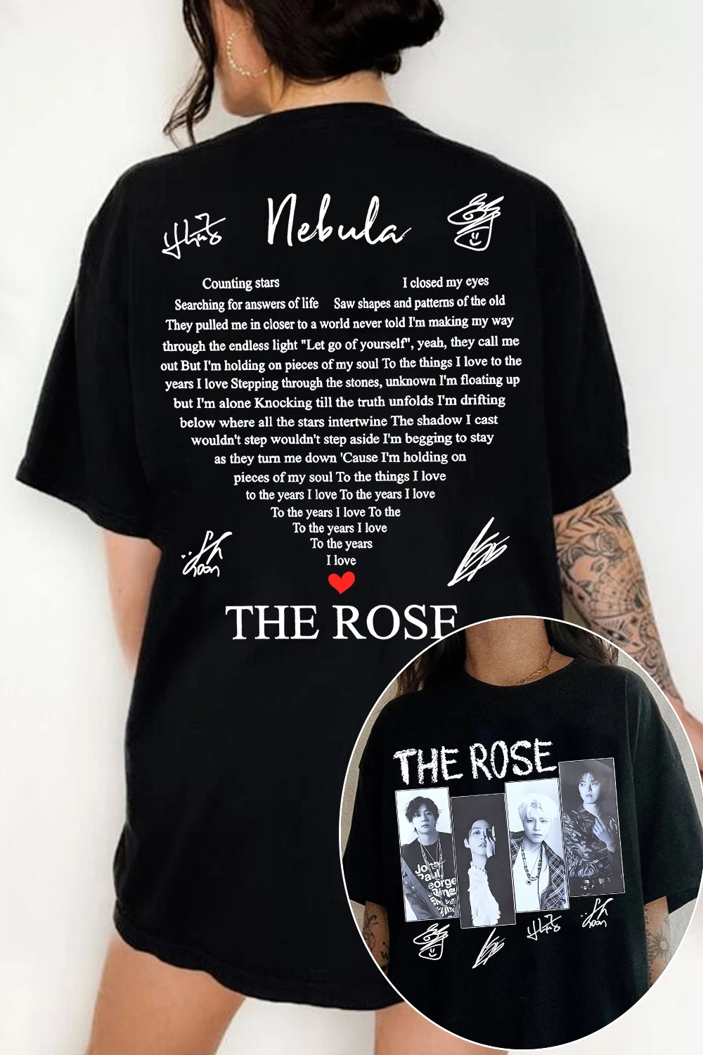 The Rose World Tour Print T-shirt Men Women Oversized Y2k Heavy Cotton High Quality Street Harajuku Female Male  Short Sleeves
