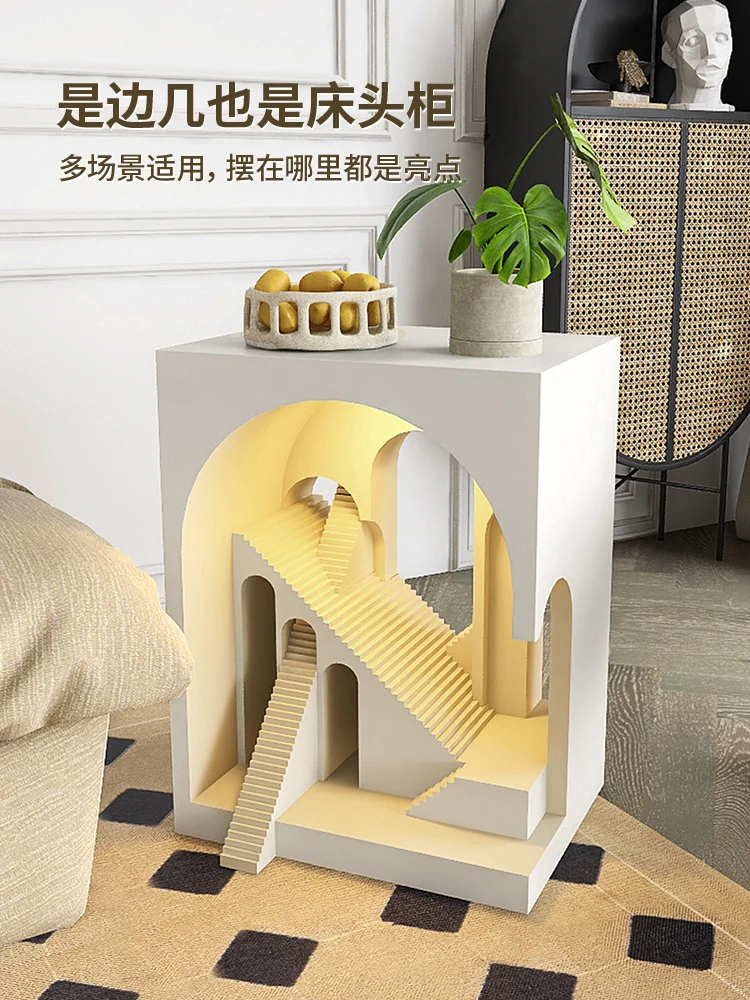 Advanced sense bedroom floor decoration bedside lockers with lights