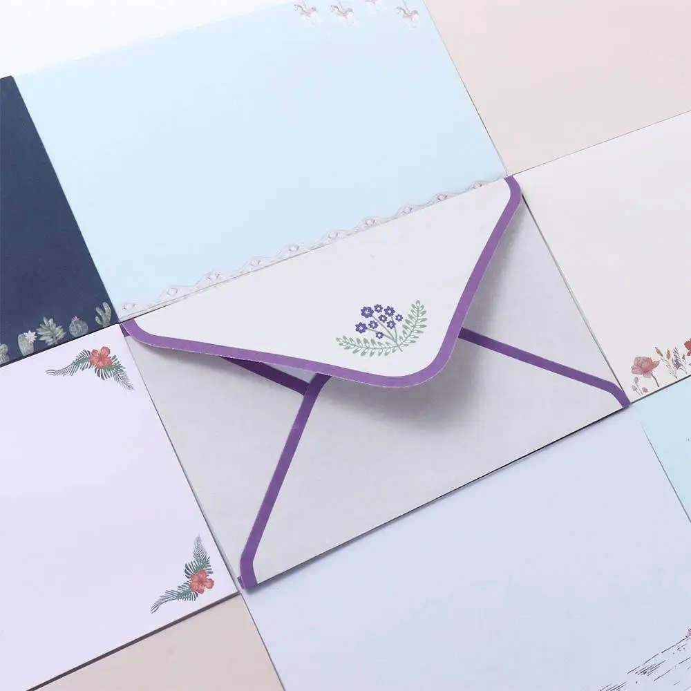 Office Supplies Beautiful Flower Gift Envelope Letter Pad Different Style Writing Paper Envelope Letter Paper Stationery Paper