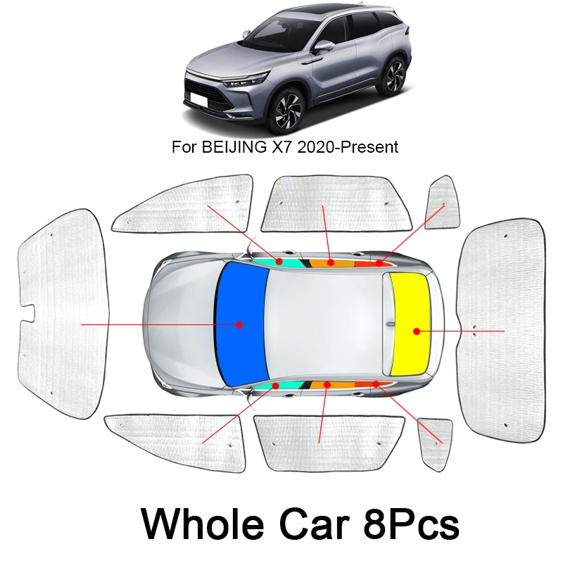 

Car Sunshades UV Protect Side Cover For BEIJING X7 2020-2025 Windows Curtain Sun Shade Visor Front Windshield Internal Accessory