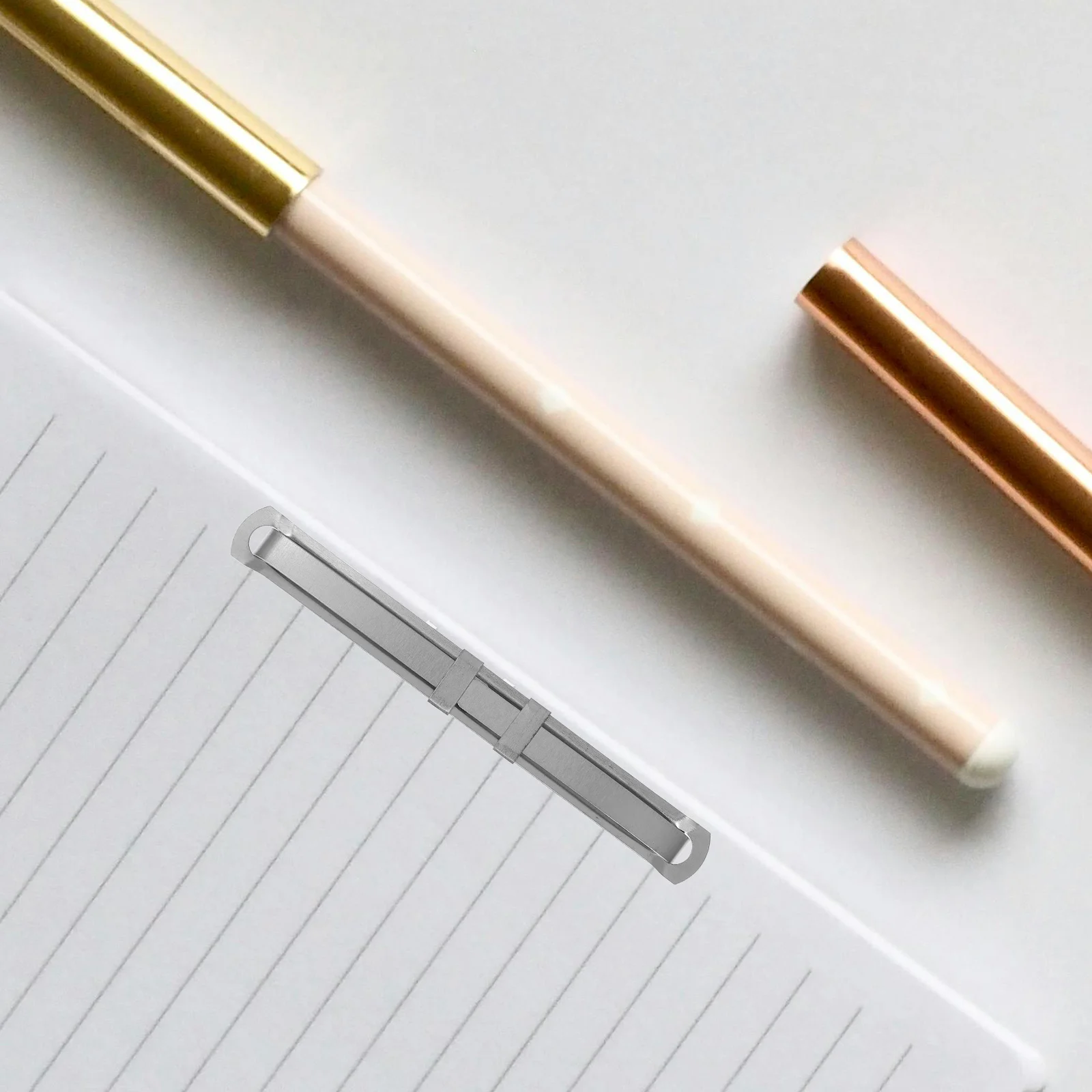 50 Pcs Clips File Binder Strip Office Folder Metal Binding Paper Fasteners Prongs Compressors Silver