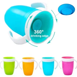 Baby Learning Drinking Cup with Double Handle Flip Lid Leakproof Infants Water Cups Bottle Baby Water Cups 360 Degrees Rotated