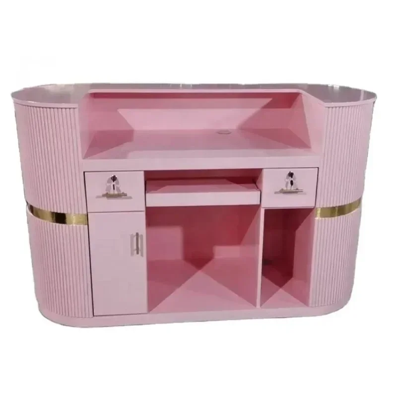 

Fashion Minimalist 59-Inch 150*60*100 CM Six Colours Light Cashier Mobile Convenient Reception Desk Office Luxury Furniture