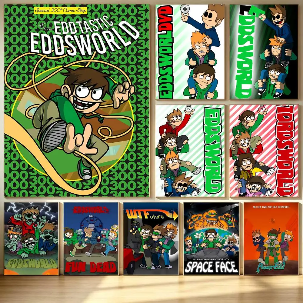anime Eddsworld Poster Poster HD  Printing Soothing and Cream Style Home Decor for the Living Room cafes Gift Giving