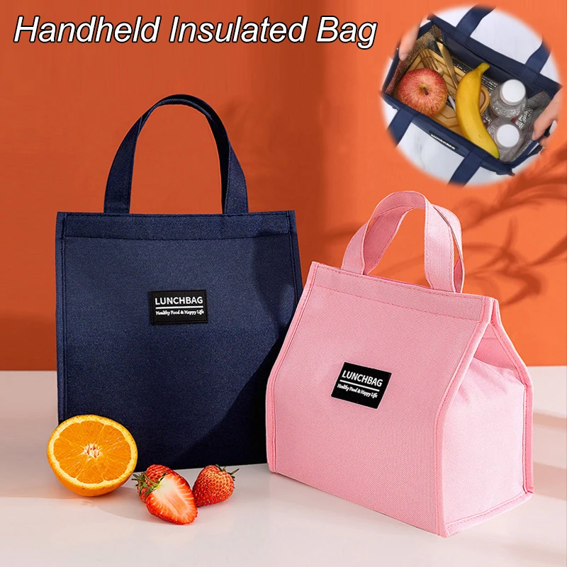 Portable Oxford Lunch Bags Fresh Cooler Pouch For Office Students Convenient Lunch Box Tote Couples Blue Pink Food Container Bag