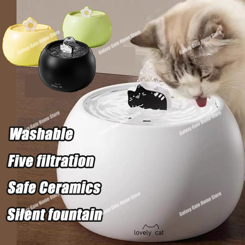 

Electric Automatic Pet Cat Filter Water Dispenser Large Capacity Cleanable Safe Silent Fountain Water Feeder Cat Drinking Tool