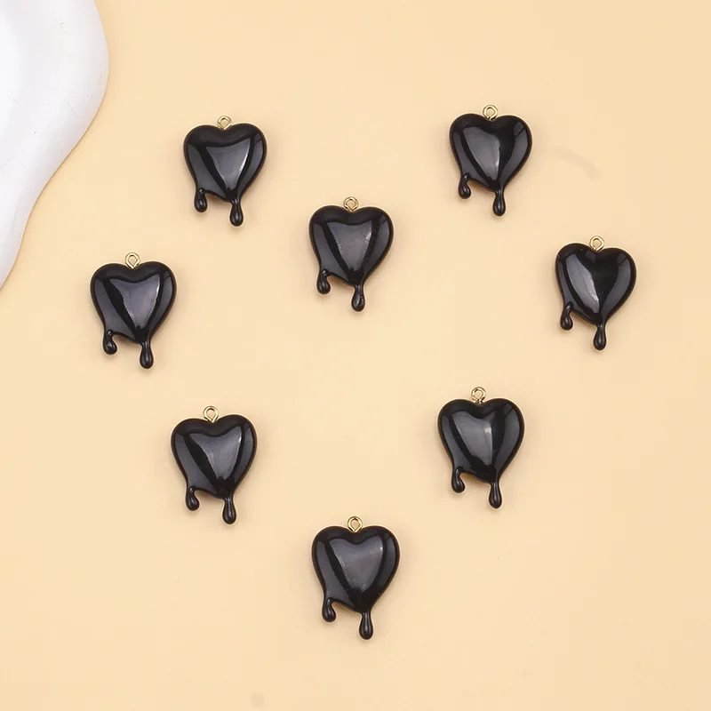 10Pcs/Lot Acrylic Creative Love Drop Blood Pendant Diy Handmade Jewelry Necklace Earrings Pendant Accessories Materials Charms