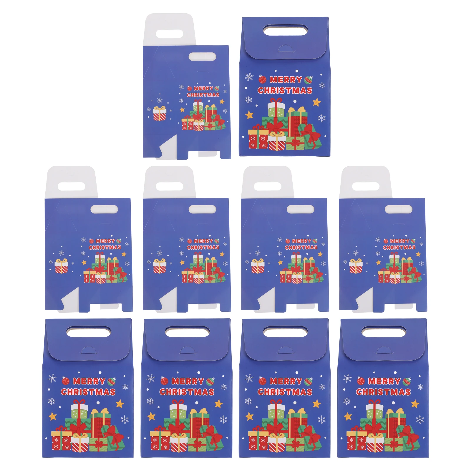

10 Pcs Christmas Gift Boxes Candy Bags Snowflake Cookies Crisp Holiday Supplies Present Packing Treat Bags Bakery Boxes Goodie